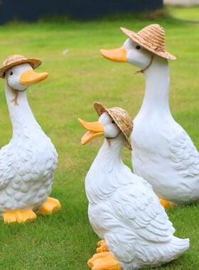 树脂工艺品户外动物雕塑仿真鸭子装饰品园林景观别墅花园庭院摆件