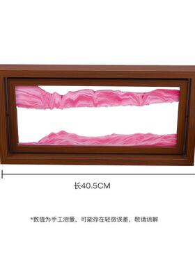 创意复古实流木框流沙画翻转1234沙摆件厅桌客面玄关电视柜可解压