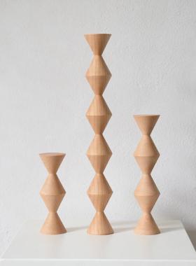 /无尽之柱布朗库西抽象实木北欧风几何装饰艺术品桌面摆件