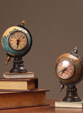 美式复摆设钟8001家居客电视柜室玄关座钟表办公装饰品桌古面厅摆