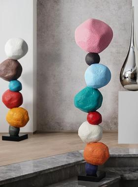 装饰摆件创意家居客厅玄关彩色雕塑ins风直播间道具软装