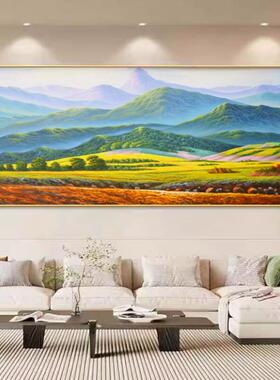 背靠金山客厅背景墙装饰画聚财靠山挂画风水画山水画办公室墙壁画