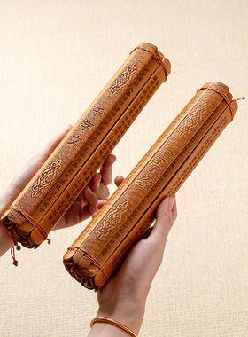 竹简新中式装饰摆件古风家居饰品办公桌书架创意礼品竹编道具