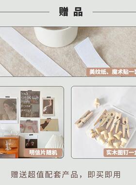照片墙木留言板组合打孔置物架KZG挂钩幼儿园毛毡墙免贴展示软板
