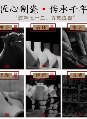 景德镇仿古董陶瓷器珐琅彩花瓶 中式乾隆客厅书房装饰品玄关摆件