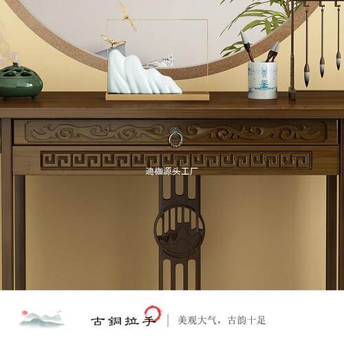 新中式玄关桌客厅靠墙桌子实木中式玄关桌入户长条桌供桌家用条案 - 图1