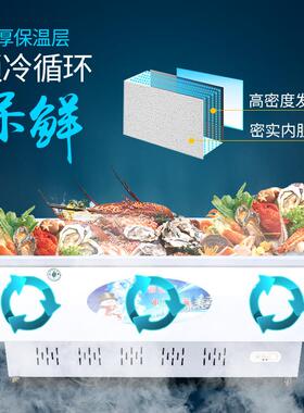 商用平岛柜卧式展示柜保鲜柜商用冰柜冷藏冷冻冰箱冷柜海鲜