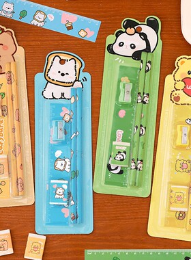 学生六一儿童节日奖励小文具礼物卡通文具五件套幼儿园送小朋友