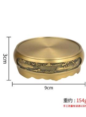 烟灰缸黄铜浮雕百福底座装饰摆件