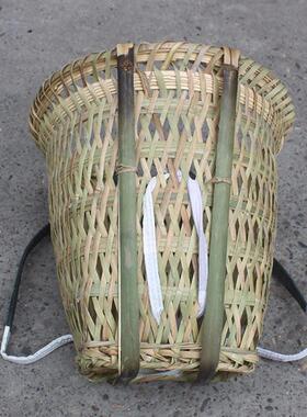 竹编背篓大号制品托框农家用装草料收菜采蘑菇纯手藤编筐四川云南