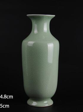 正品仿古汝陶瓷大花瓶青瓷官窑将军瓶厅中式古简约客窑玄关典装饰