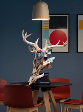 北欧风装饰品摆件树脂彷真鹿头摆设客厅样板房电视柜酒柜礼物乔迁