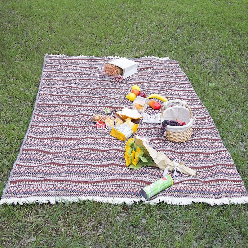 品质ins风波西米亚复古民族风涤棉色织野餐垫户外露营防潮垫,淘宝优惠券,粉丝福利购,淘宝优惠卷
