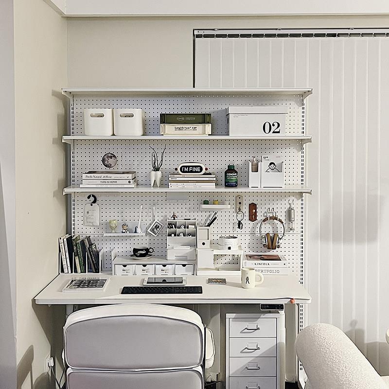 Hardware hole board bookshelf girl desk bookcase vertical floor display integrated student desk storage rack