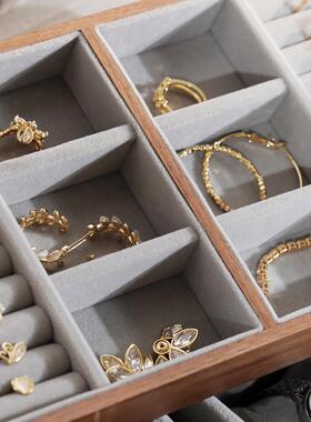 双层黑巧克力首饰盒/黑胡桃实木覆古高端项炼珠宝手表收纳盒创木