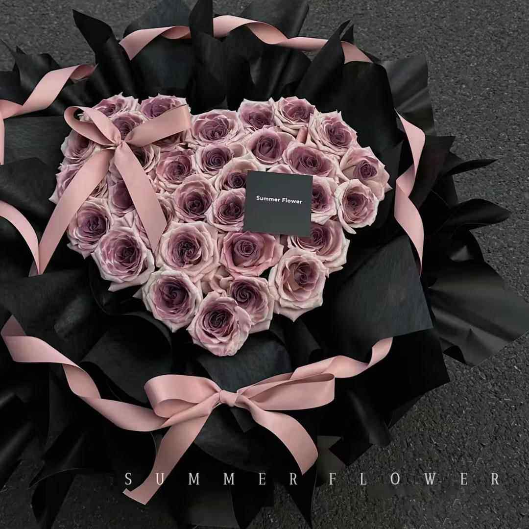 情人节花束包装纸情人节乌梅子酱花束粉色丝带鲜花花束花艺缎带砂,淘宝优惠券,粉丝福利购,淘宝优惠卷