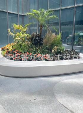 可现场拼接清水混凝土坐凳UHPC人造石座凳GRC坐凳