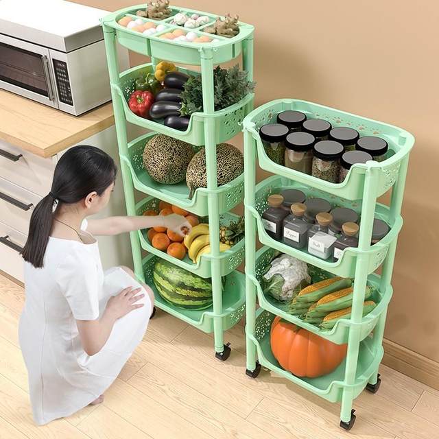 Hanshi Liujia kitchen storage rack floor-standing multi-layer fruit and vegetable rack supplies vegetable basket storage rack