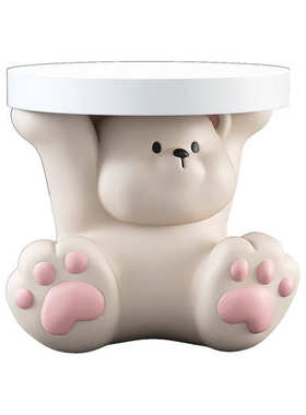 卧室边床头柜风物软奶油茶几置沙发落地几大熊装饰品家居客厅摆件