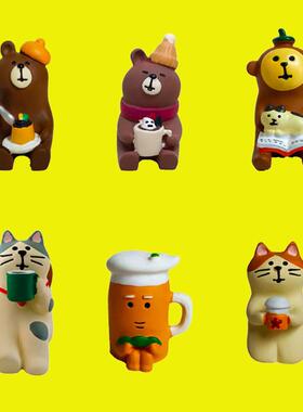 日式杂货zakka柴犬企鹅照相猫白熊毛豆懒猫创意INS树脂工艺品摆件
