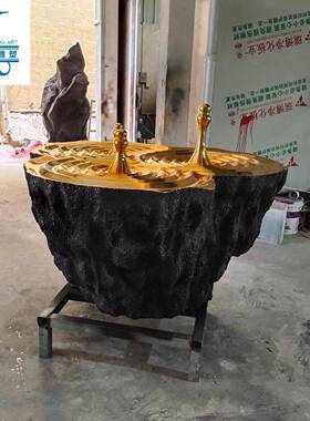 现代抽象水滴石头售楼处酒店创意软装饰品样板间客厅家居玄关摆件