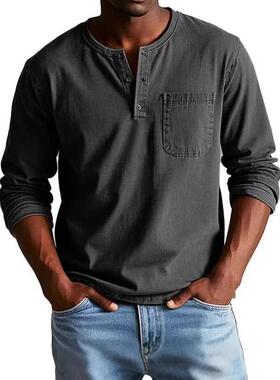 T 61073 Men's Round Neck Long Sleeve T-Shirt 士长袖T恤