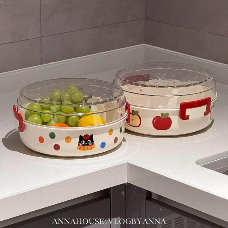 厨房猫咪沥水篮果盘多功能客厅茶几家用高颜值收纳洗水果蔬菜盆,淘宝优惠券,粉丝福利购,淘宝优惠卷