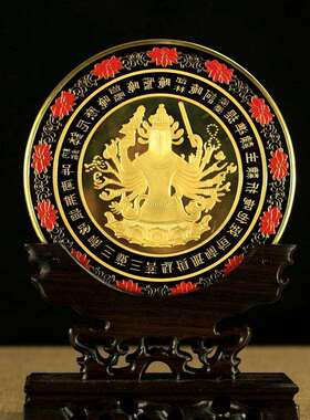 藏传用品如法纯铜准提镜/准提母菩萨/铜镜加厚型16cm