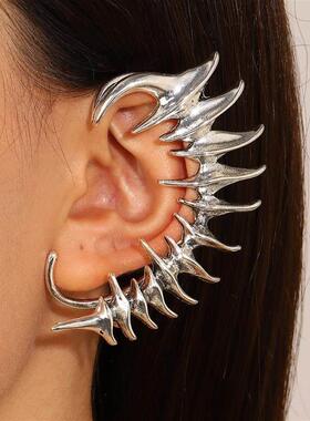 earrings thorn spine skeleton mechanical wind ear hook clip
