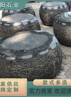 青石柱基石柱石/仿墩古做旧雕石大理墩石花岗岩古建园林柱墩石