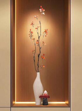 入户门玄关招财猫细长竖高陶瓷花瓶摆件高级感客厅电视柜装饰品