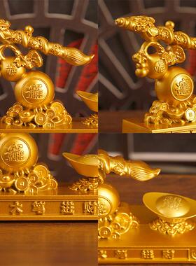 款沙金福禄大笔新色福禄面文转昌笔摆件大笔进财元宝转乔迁开业桌