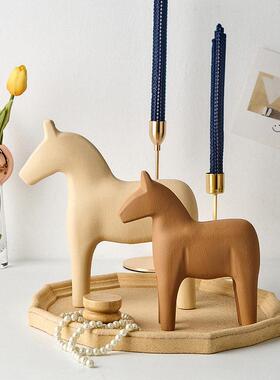 北欧ins风装饰摆饰木马摆件家居客厅电视柜酒柜房间装饰品小摆件