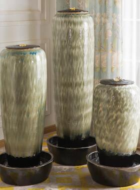 景德镇陶瓷流水摆件循环水办公室装饰庭院瀑布景观落地鱼池装饰品