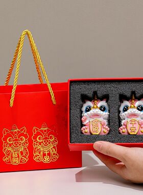 中式国凤醒狮舞狮礼品套装新年礼物活动礼品年会伴手礼工艺品摆件