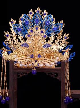 高档手工合金帽神家凤像凤冠仙四大家族泰山奶奶冠头饰黑妈妈佛像