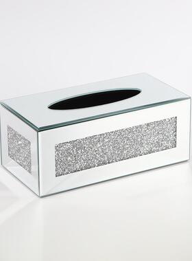 爆款水晶抽约纸水晶抽纸盒工艺品摆件纸盒简件桌巾面茶几摆创意抽
