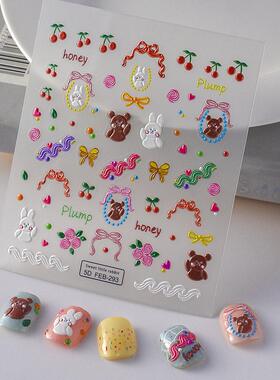 Cartoon 5D Nail Art Stickers 哈利波特卡通浮雕美甲贴纸指甲贴