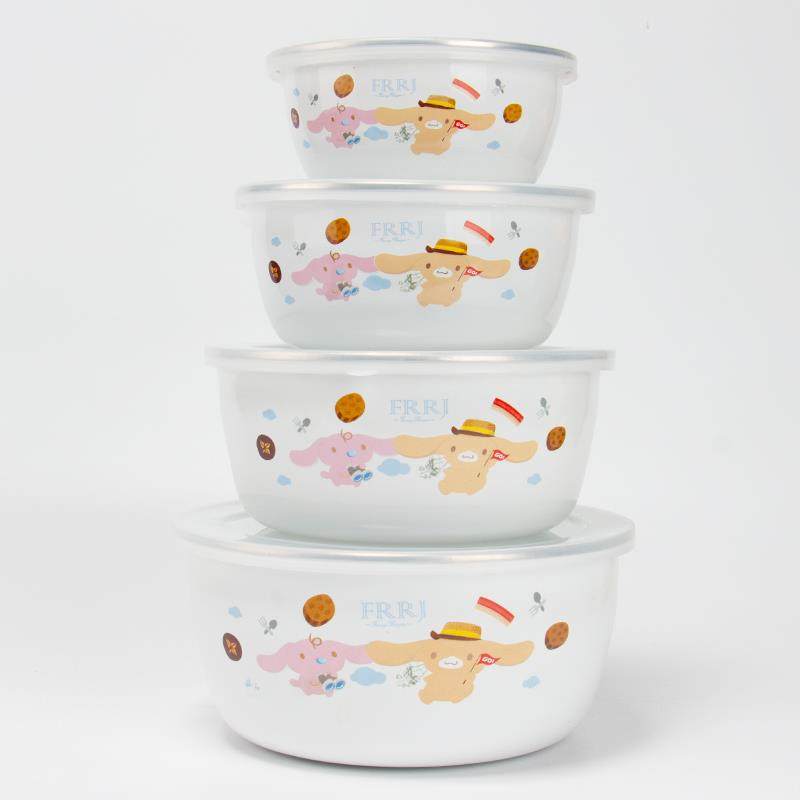 日式搪瓷碗儿童碗带刻度保鲜碗加厚带盖零食保鲜碗儿童辅食加厚碗,淘宝优惠券,粉丝福利购,淘宝优惠卷