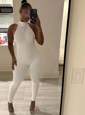 Women's Sexy Halter Neck Tie Waist High Waist Bodycon