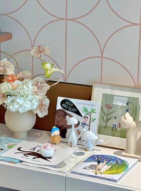 儿童女童房装饰创意书桌面摆件组合花瓶花艺装饰品样板房可爱摆件