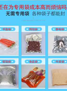 青叶牌家用食品抽平面铝箔袋真空包装机小型商用干湿两用封口机