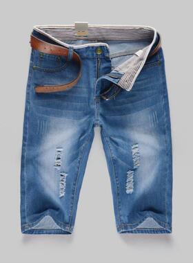high quality male stretch denim shorts men summer half jeans