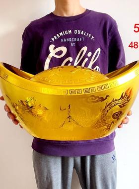 2025蛇年装饰仿真金元宝摆件招财进宝大元宝糖果盒酒店商场迎财神