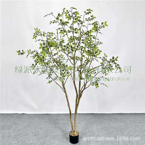 仿真绿植十大功劳蔷薇树花栀子树植物造景家居室内橱窗装饰树摆件 - 图0