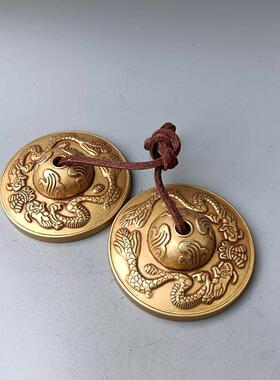 黄铜尼伯铃尔碰铃撞乐饰器对挂件摆件装品双龙ASH铃铛铃