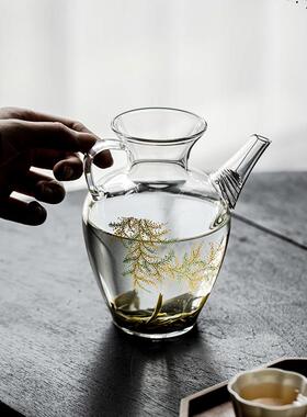 宋茶壶xsz-hhh高硼硅耐热带玻璃茶壶仿绿花茶壶执壶茶泡茶壶滤网