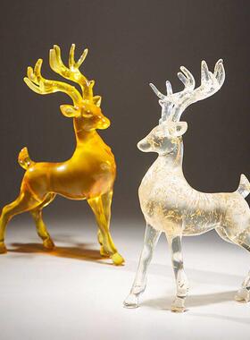 轻奢高档福鹿摆件客厅玄关酒柜电视柜现代简约艺术装饰品乔迁礼物