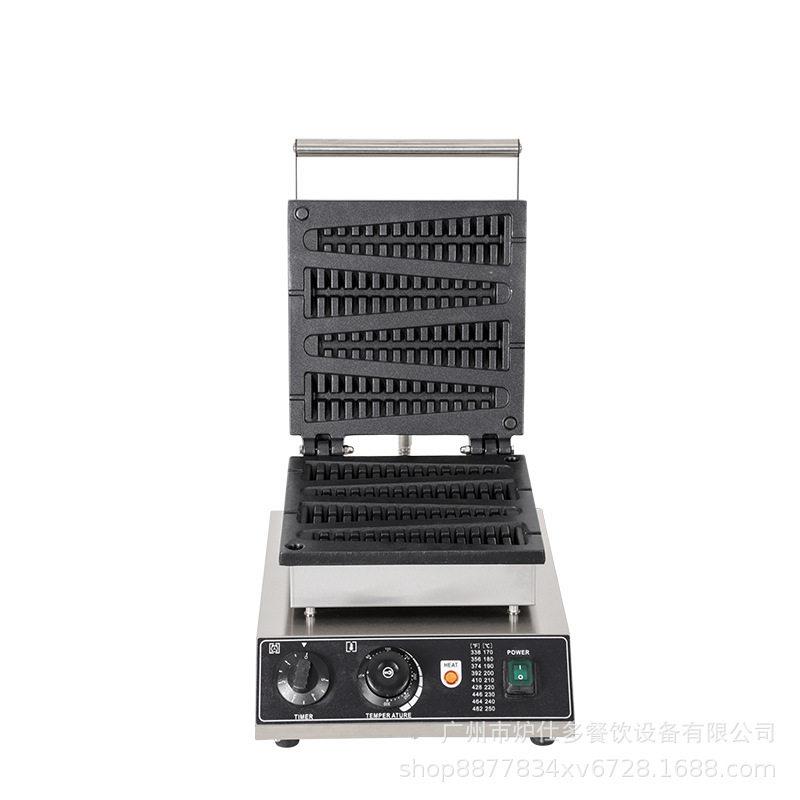 Lushiduo commercial pine cake machine double-sided heating waffle oven scone machine electric heating four-compartment wheat ear-shaped waffle machine