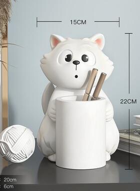 猫咪笔筒摆件家居饰品可爱儿童男孩女孩桌面书桌办公室收纳桶礼物